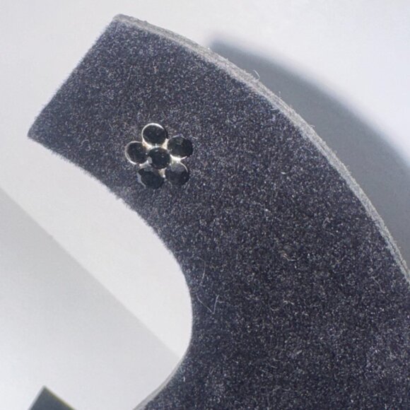 7mm Black Flower Cz And Sterling Post Earrings - Picture 9 of 9